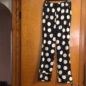 Victoria’s Secret Black and White silky Polka Dot Pants